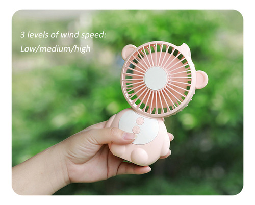 Ventilador Mini Usb: 3, Led, Recargable, Portátil, Naranja