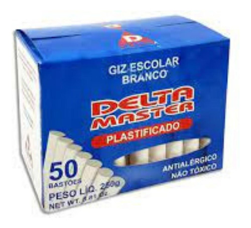 Giz Escolar Branco 50u Plastificado Antialérgic Delta Master