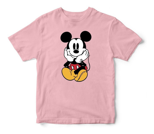 Polera Estampada Mickey Sentado 100% Algodon Niño/niña