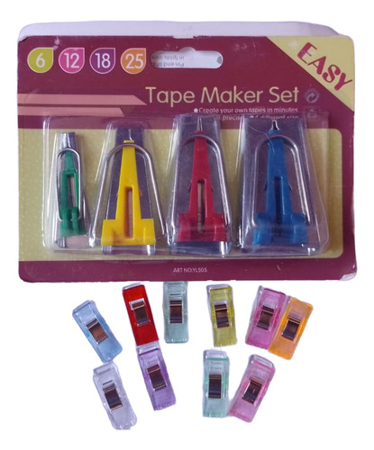 Kit Para Fabricar Cinta Al Bies 4 Medidas Con 10 Broches