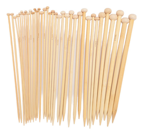Conjunto De 36 Peças De Agulhas De Tricô De Bambu De Ponto Ú