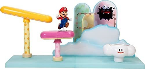 Super Mario Cloud World Diorama Juego Con 2,5  Figura Fjcga