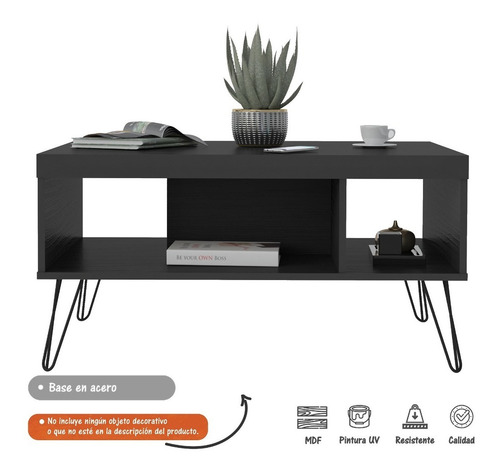 Imagen 3 de 5 de Mesa De Centro Para Sala 2 Compartimientos - En Tamborado