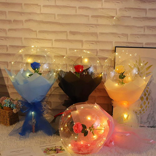 50 Globos Bobo Burbuja 18 In (45cm) Transparente Adorno,se Puede Llenar Con Aire O Helio