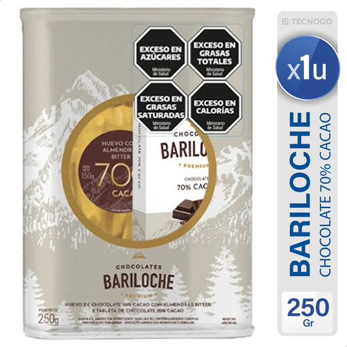 Huevo Pascua Bariloche 70% Cacao + Lata Vintage Mejor Precio