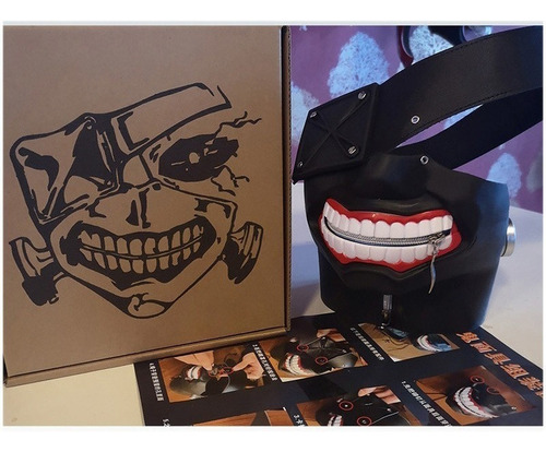 Fwefww Máscara De Cosplay Tokyo Ghoul Kaneki Caucho Y Desmontable