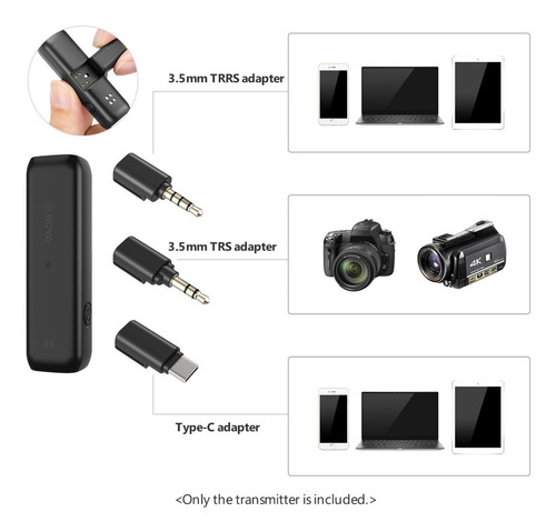 Imagem 5 de 7 de Microfone Boya Lapela Sem Fio By-wm3u Usb-c Smartphones