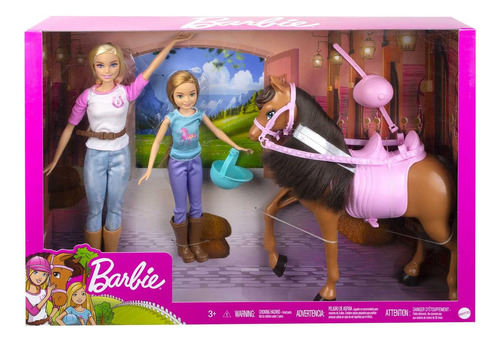 Muñeca Barbie Clases De Equitacion Diversión Con Caballos