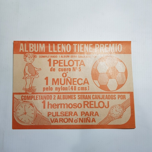 Antiguo Volante Álbum Crack Premios 1965 / 1971 Mag 59935