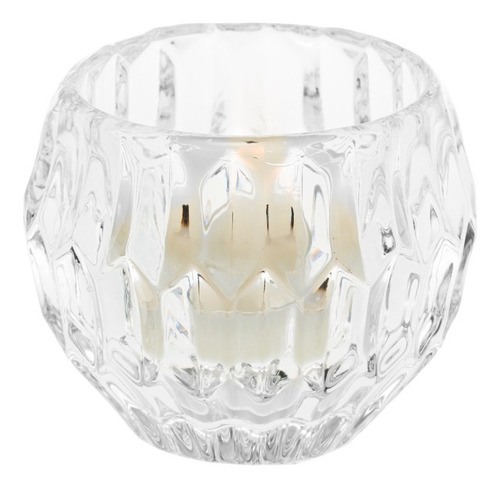 Imagem 1 de 1 de Porta-velas Castiçal Vidro Diamond Incolor Mart 10388