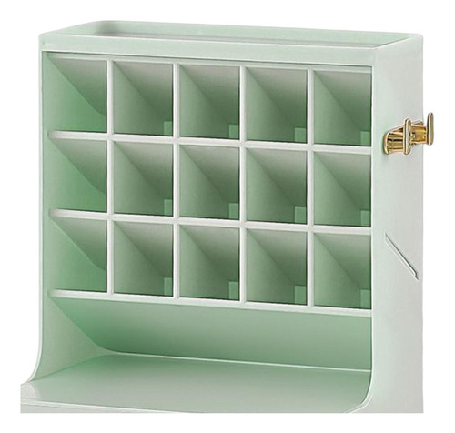 Organizador De Maquillaje De 15 Compartimentos, Verde