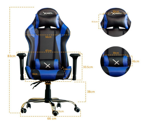 Silla de escritorio Xzeal XZ10 gamer ergonómica negra