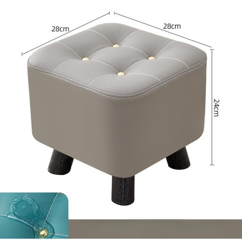 Reposapiés Compacto, Taburete De Relajación Otomano Gris