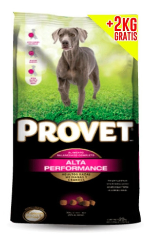 Provet Alta Performance Adulto X 20kg + 2kg Gratis E.t.pais
