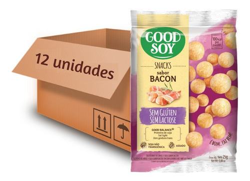 10x Snacks De Soja Goodsoy Sabor Bacon 25g