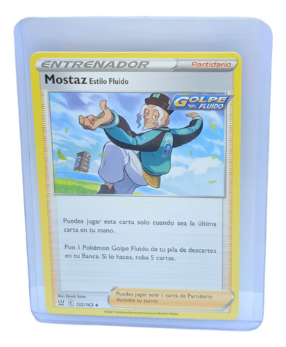 Tarjeta De Pokemon Mostaz Estilo Fluido De Español 132/163