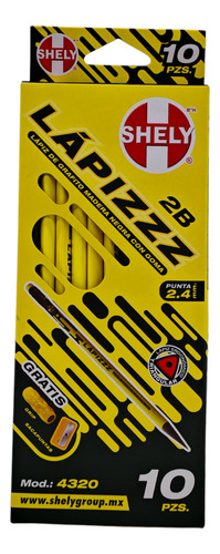 Lapiz De Grafito Madera Negra C/10 Pzs