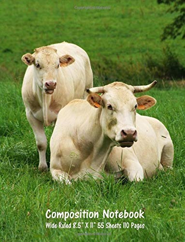 Composition Notebook Wide Ruled Cow Farm Bull Bovine Cattle 