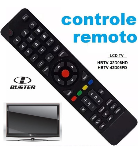 Controle 7072 Para Tv Lcd H-buster Hbtv-32d06hd Hbtv-42d06fd
