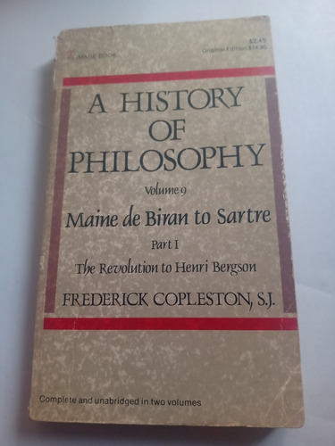 History Of Philosophy 9 Maine De Biran To Sartre En Inglés