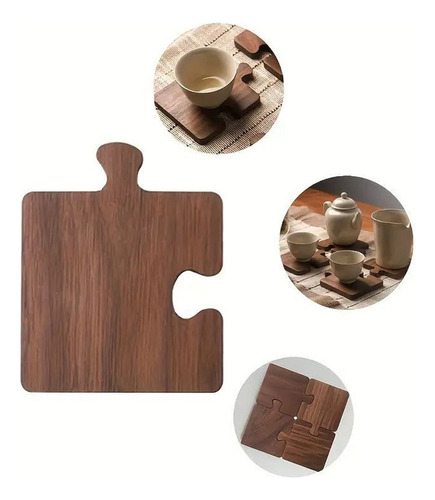 Tapete Protector De Mesa Con Forma De Rompecabezas De Madera