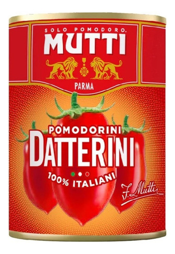 Lata De Tomate Pomodorini Datterini Mutti 400gr Italia Mutti Pomodorini Tomates enteros. - Lata