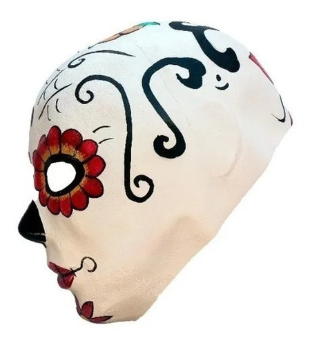 Máscara Artistic Catrina Día De Muertos Skull 26730 Color Blanco
