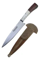 Comprar Cuchillo Artesanal Seigen 440 Madera Asta Vaina Cuero Crudo