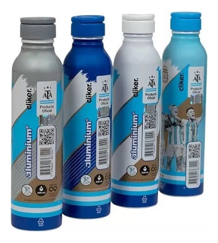 Botellas Deportiva Futbol Selección Argentina Aluminio X 12 Agua