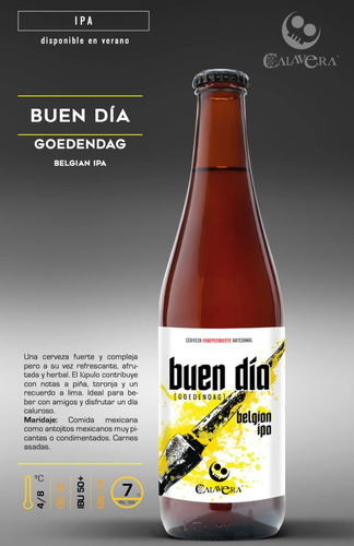 Cerveza Calavera Buen Dia Caja 12 Bot 355ml