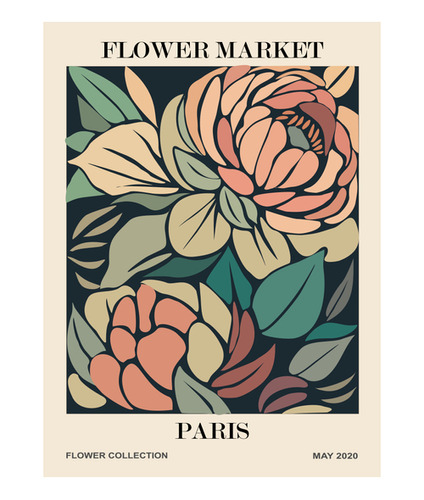 Poster Papel Fotografico Flower Market Paris Estudio 45x30