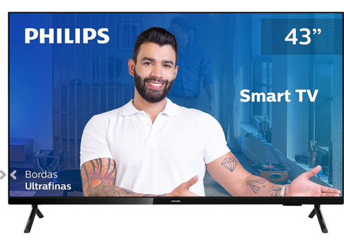 Imagem 1 de 9 de Smart Tv Philips 43 Polegadas Full Hd Sem Bordas Hdr Plus