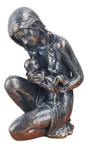 Estatuilla De Madre E Hijo Arrodillada 16.5 × 11.5 × 26 Cm