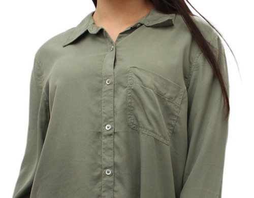 Imagen 2 de 8 de Camisa Mujer Gabardina Suave Larga Importada