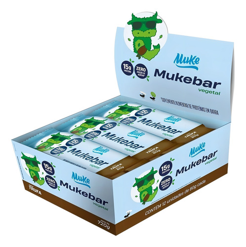 MukeBarrinha Muke Sabor a trufa vegetal 12 unidades 720 g +mu