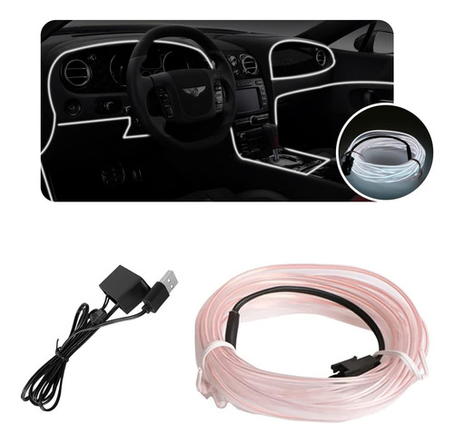 Yonput Pack-1 El Car Led Decorations Strip Con Driver Clip T