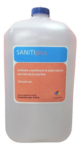 Liquido Sanitizante Para Tapete 4l