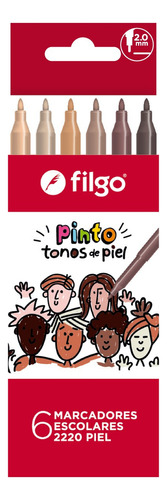 Marcador Escolar Filgo Pinto 2220 Piel X6 Filgo