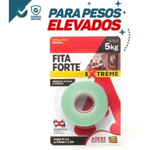 Fita Banana Espuma Dupla Face 24mm X 1,5m Fita Forte Extreme