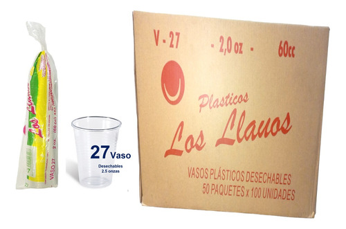 Caja De Vasos Desechables Transp Plasticos 27 2oz De 5000uni