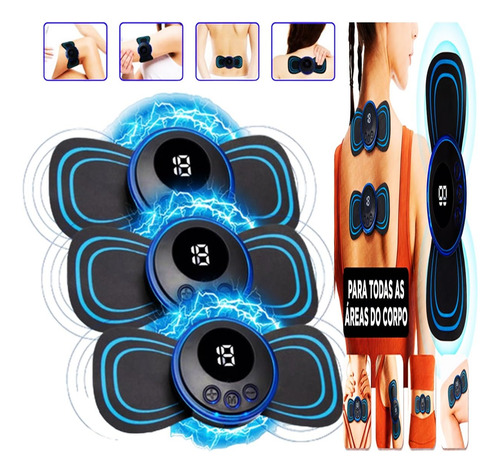 Kit 3 Masajeador Portátil Recargable For Dolor De Cuello Y