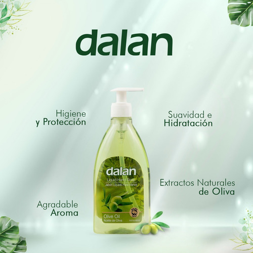 Imagen 3 de 4 de Dalan Jabón Líquido Olive Oil 400 Ml 12 Und X Bulto