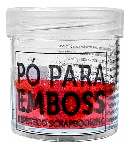 Repeteco - Pó Para Emboss Glitter - Cor Vermelho - 14gr