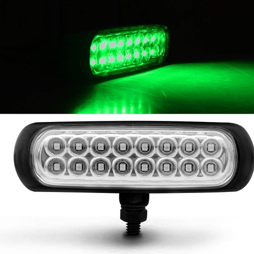 2 Farol Auxiliar Slim 3x1 Bivolt 16 Leds Verde/pç