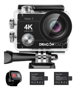 Videocámara Dragon Touch Action Camera Vision 3 4K negra