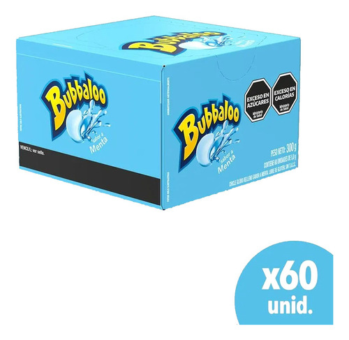 Bubbaloo Chicles Menta Pack X 60un - Cioccolato Tienda Dulce