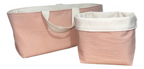 Contenedor Pañalero Con Manijas+cesto Tela. Ideal Regalo Rn Rosa