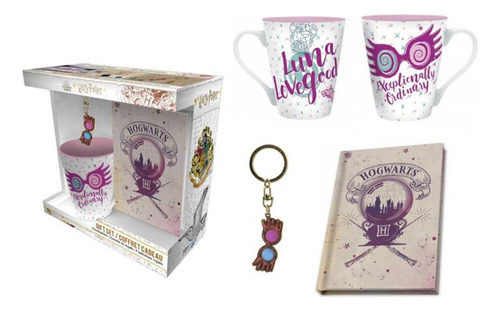Paquete De Harry Potter-taza-llavero Y Libreta/luna Color Violeta