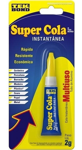 Adesivo Super Cola Tek Bond 2g - 12 Unidades