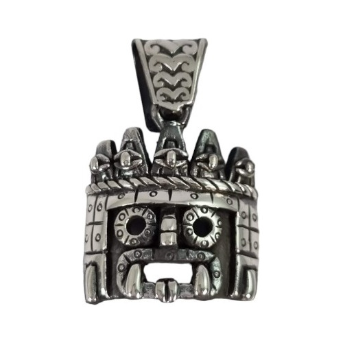 Dije De Tlaloc De Plata Ley 925 Con Collar De Piel